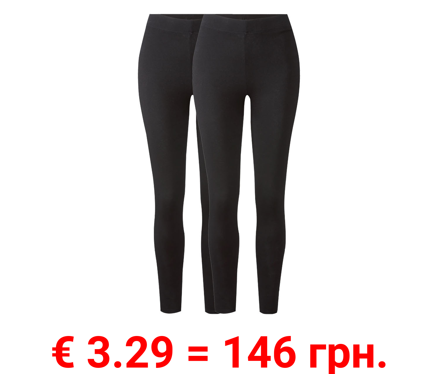 esmara® Damen Leggings, 2 Stück, mit Baumwolle