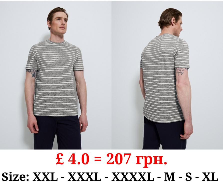 Grey Stripe Pocket T-Shirt
