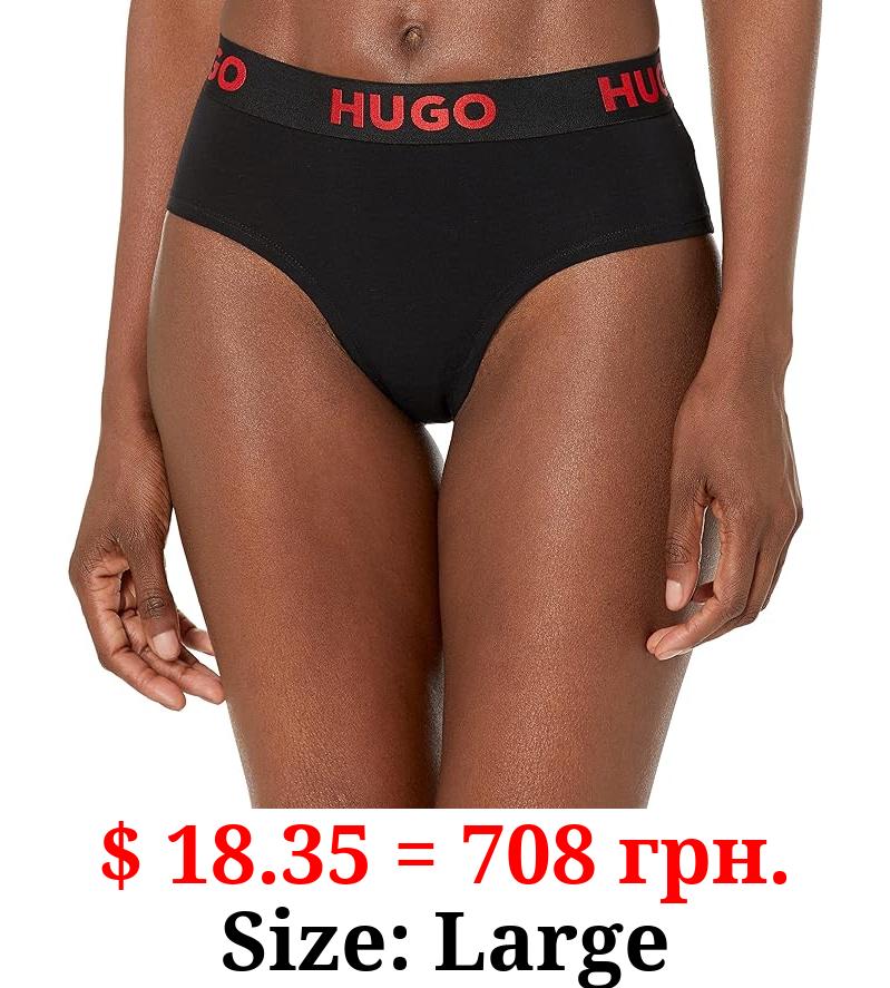 HUGO Women's Bold Logo Hipster Cotton Stretch Brief