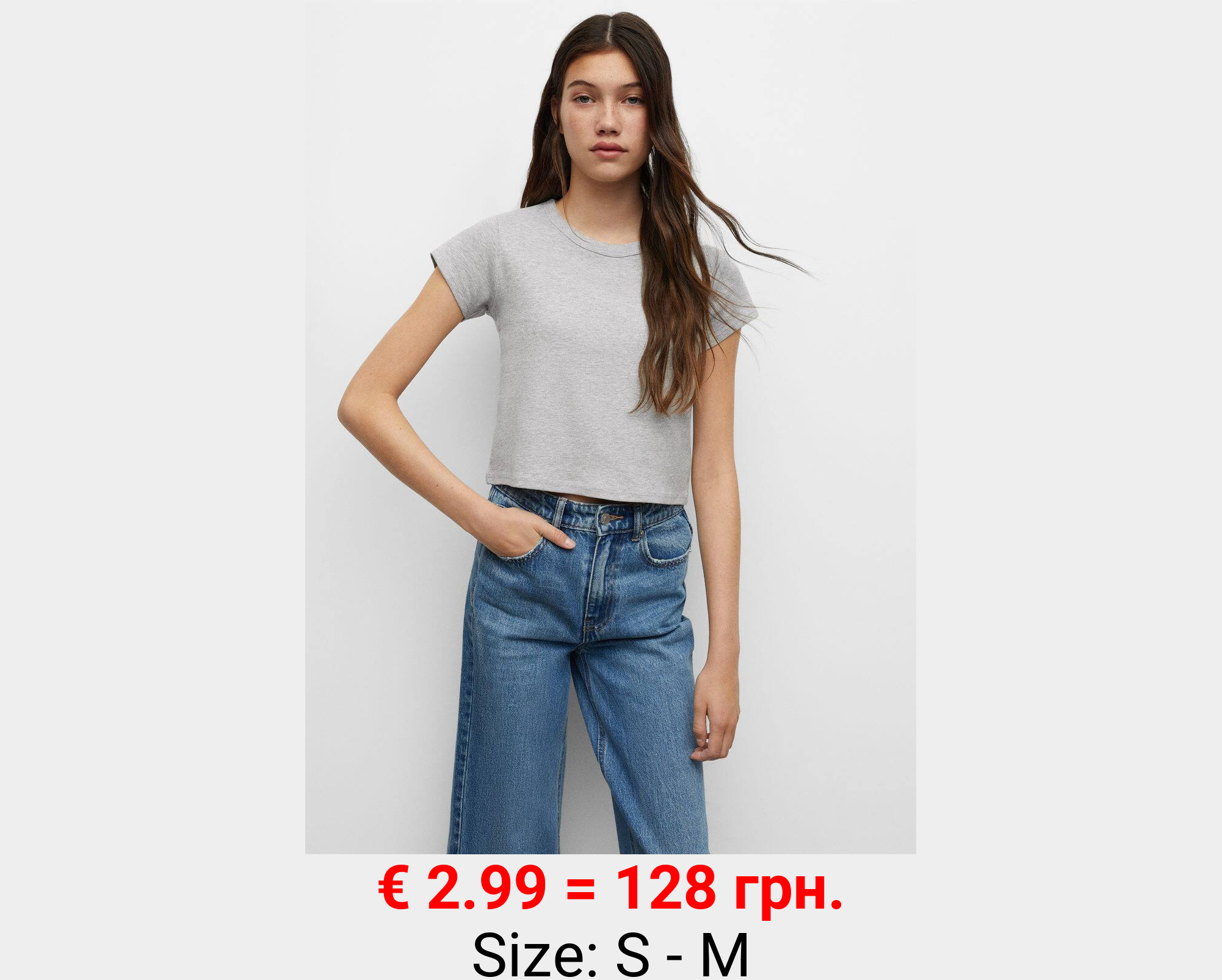 Camiseta crop algodón