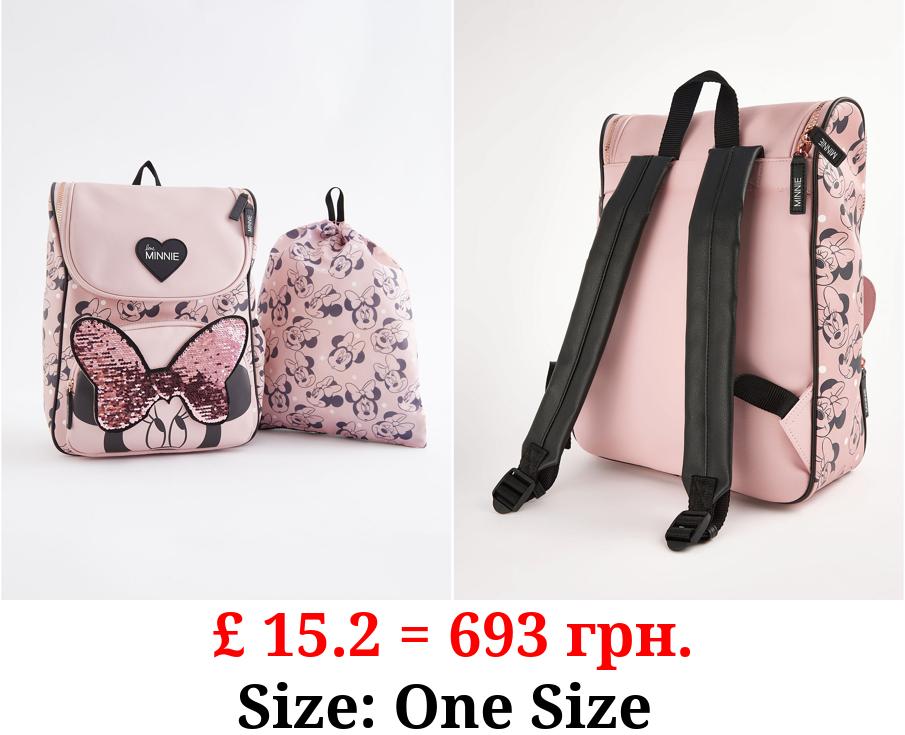 Disney Minnie Mouse Sequin Bow Rucksack and Swim Bag
