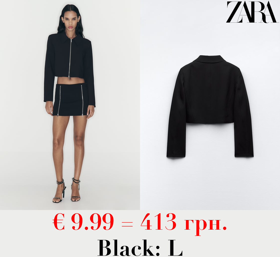 CROPPED ZIP-UP JACKET