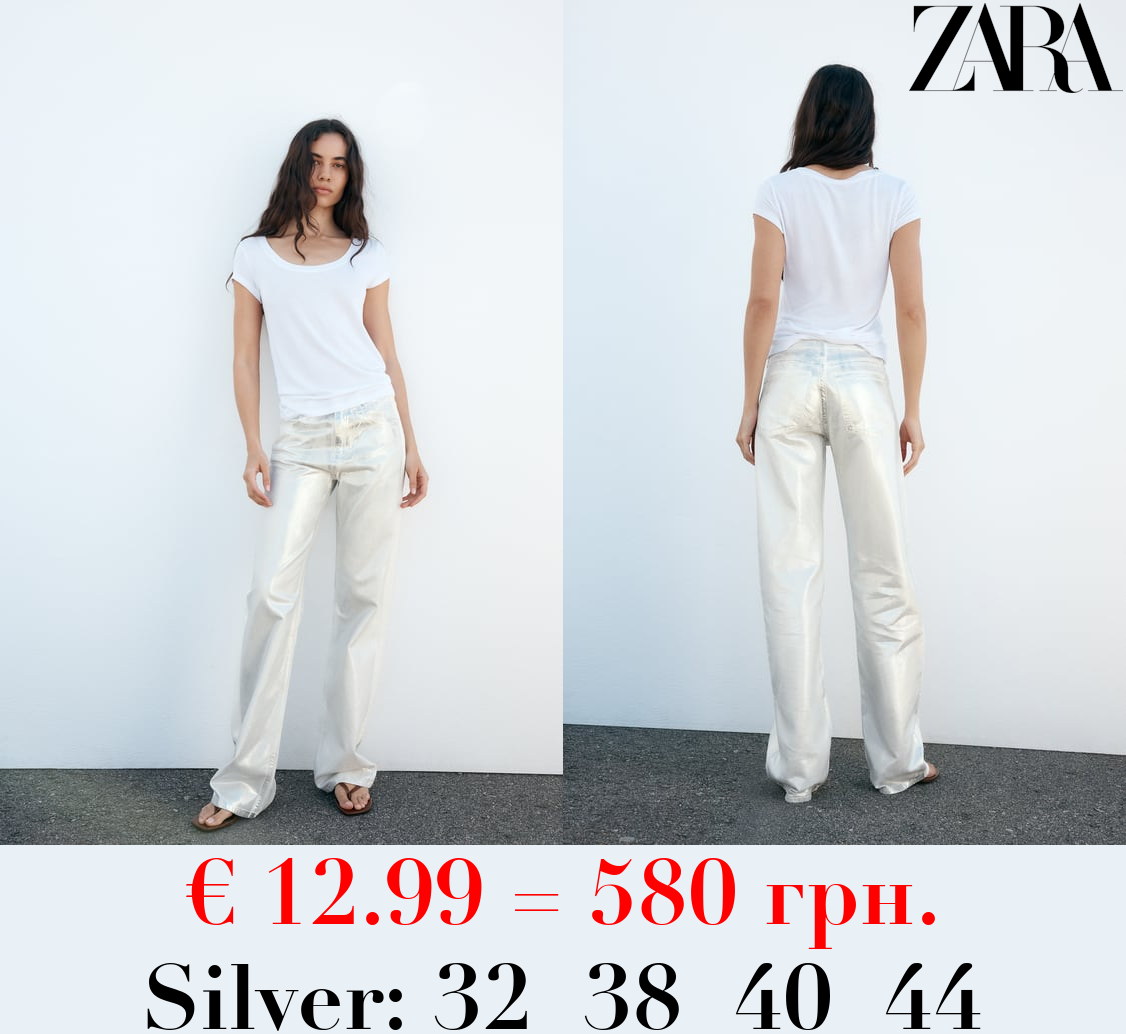 TRF MID-RISE LOOSE FOIL JEANS