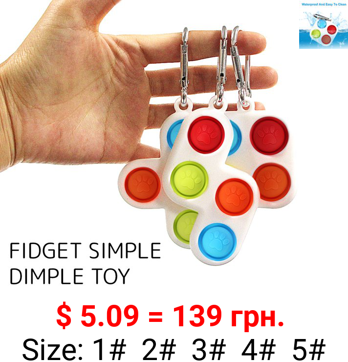 Willstar 5style Fidget Simple Dimple Toy Sensory Educational Toy Keychain Stress and Anxiety Relief