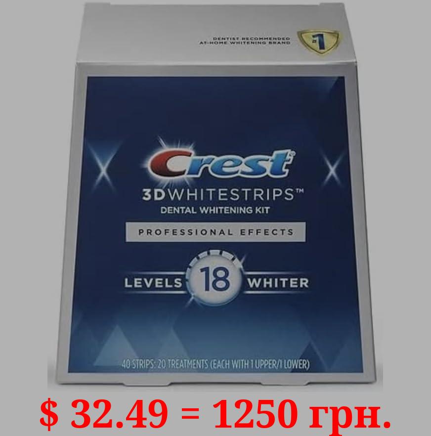 Crest 3D White Professional Effects Whitestrips Teeth Whitening Strips Kit, 40 Strips (20 Count Pack)
