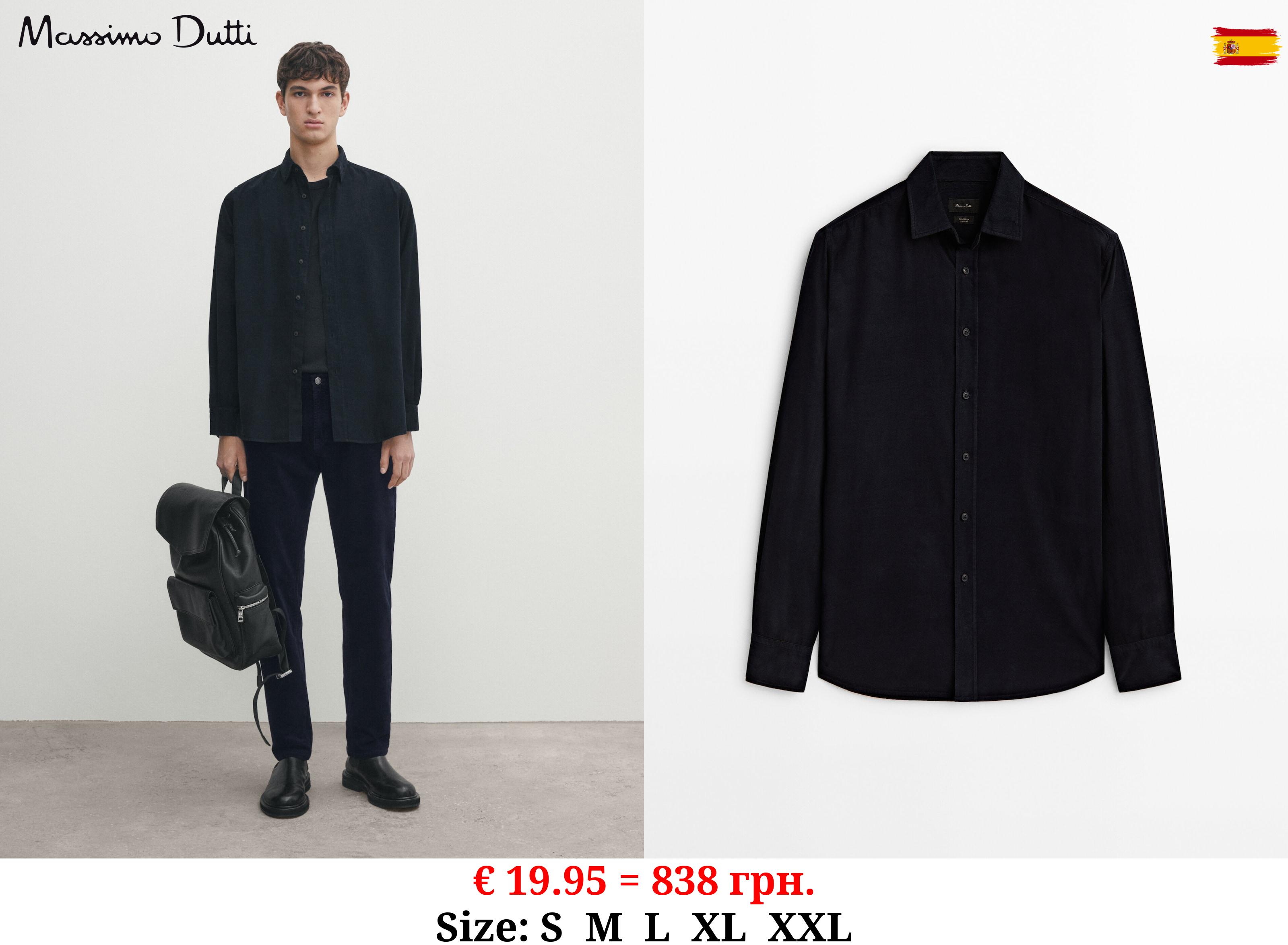 Regular fit needlecord shirt NAVY BLUE