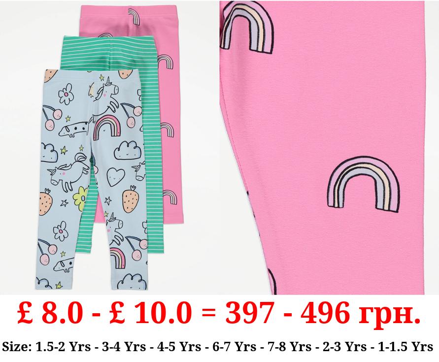 Fun Printed Leggings 3 Pack