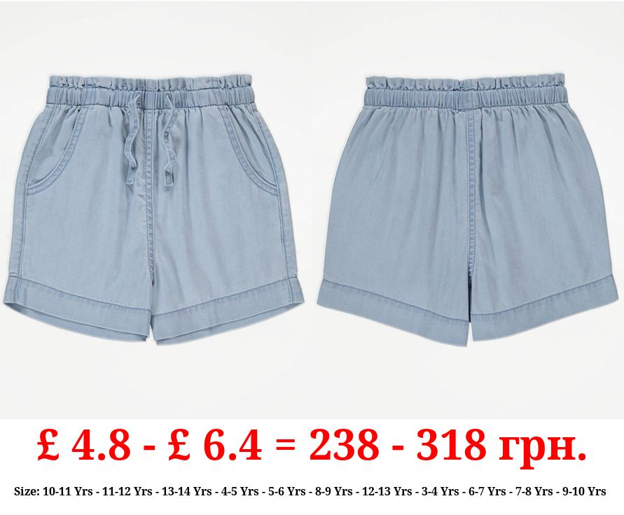 Blue Light Wash Denim Shorts