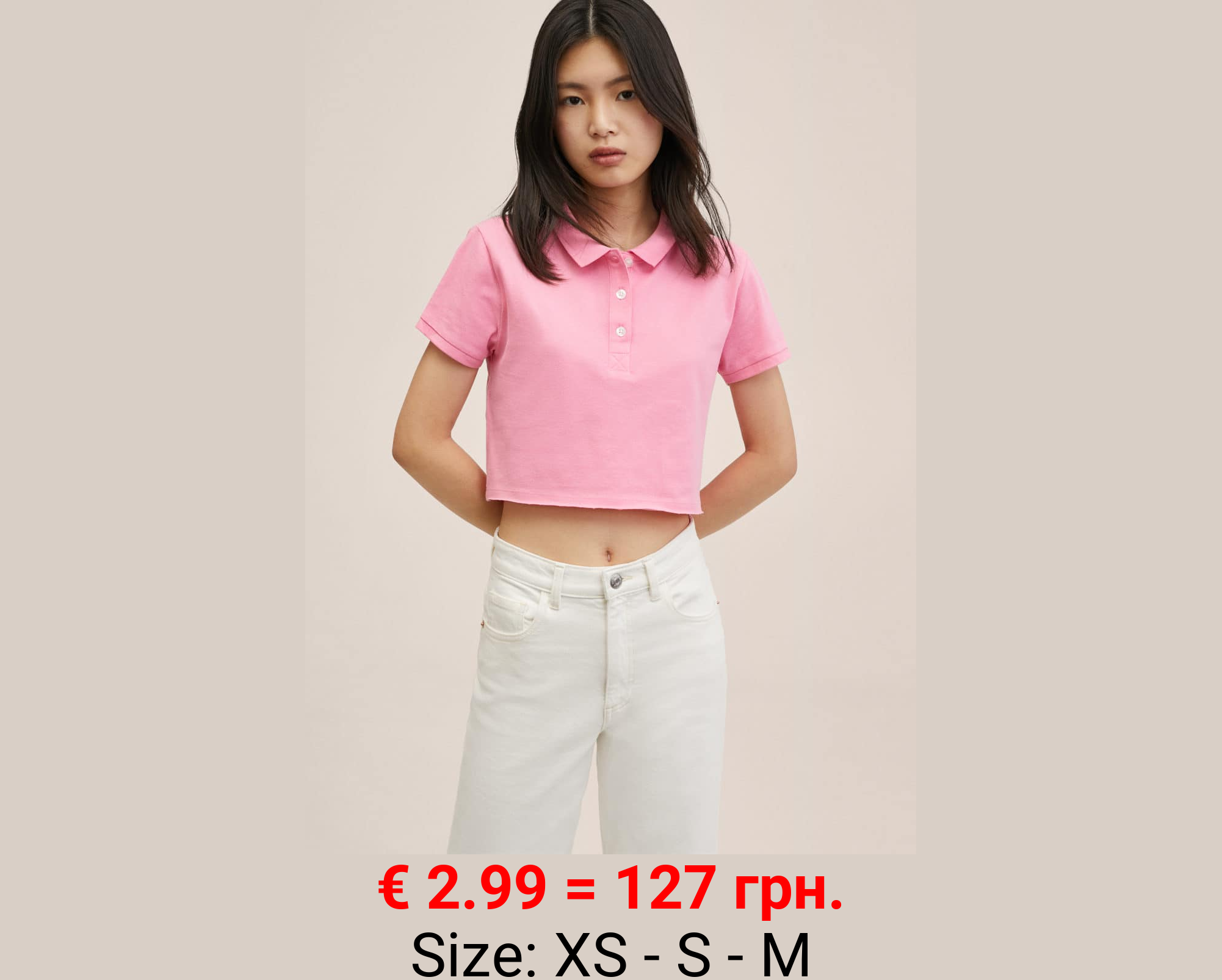 Polo crop algodón 