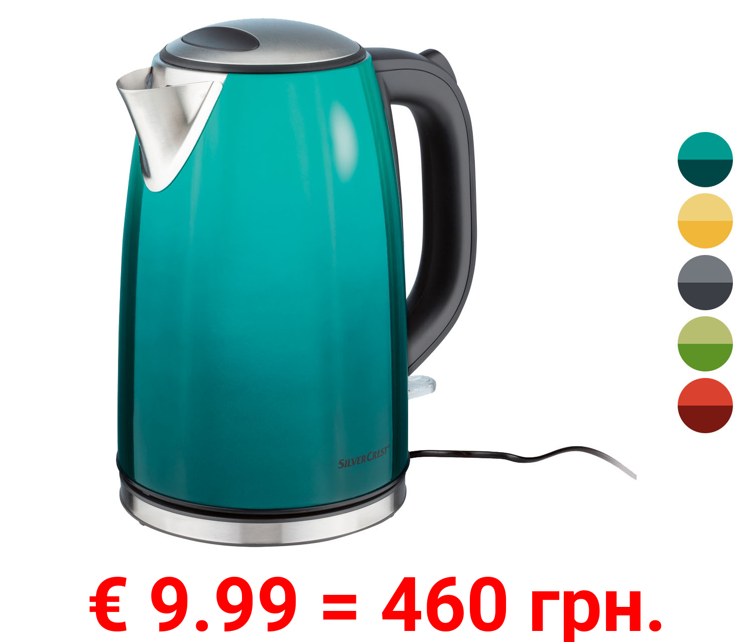 SILVERCREST® KITCHEN TOOLS Wasserkocher SWC 3100 B1, Edelstahl, 1,7 L