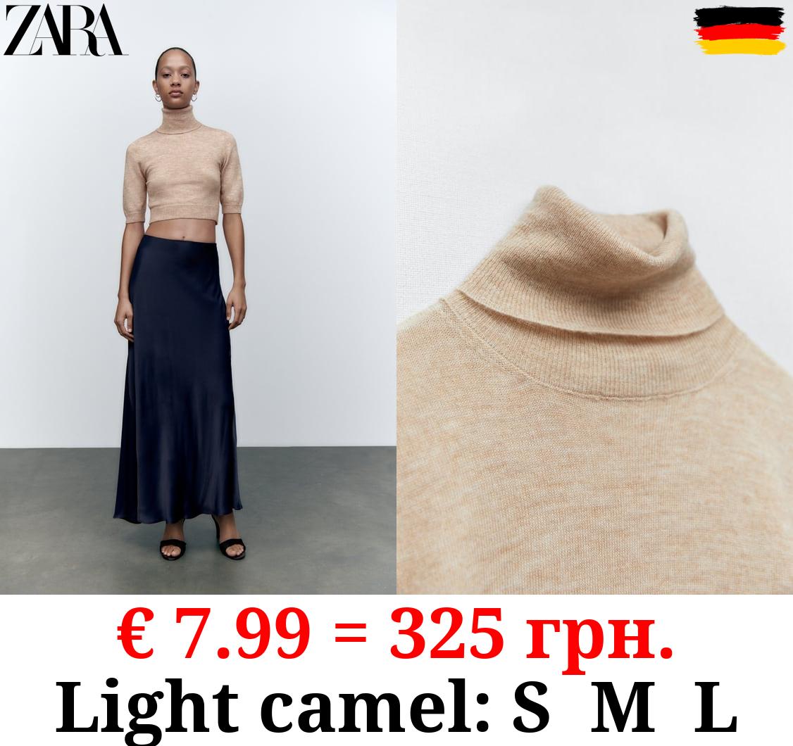 CROPPED WOOL BLEND KNIT SWEATER