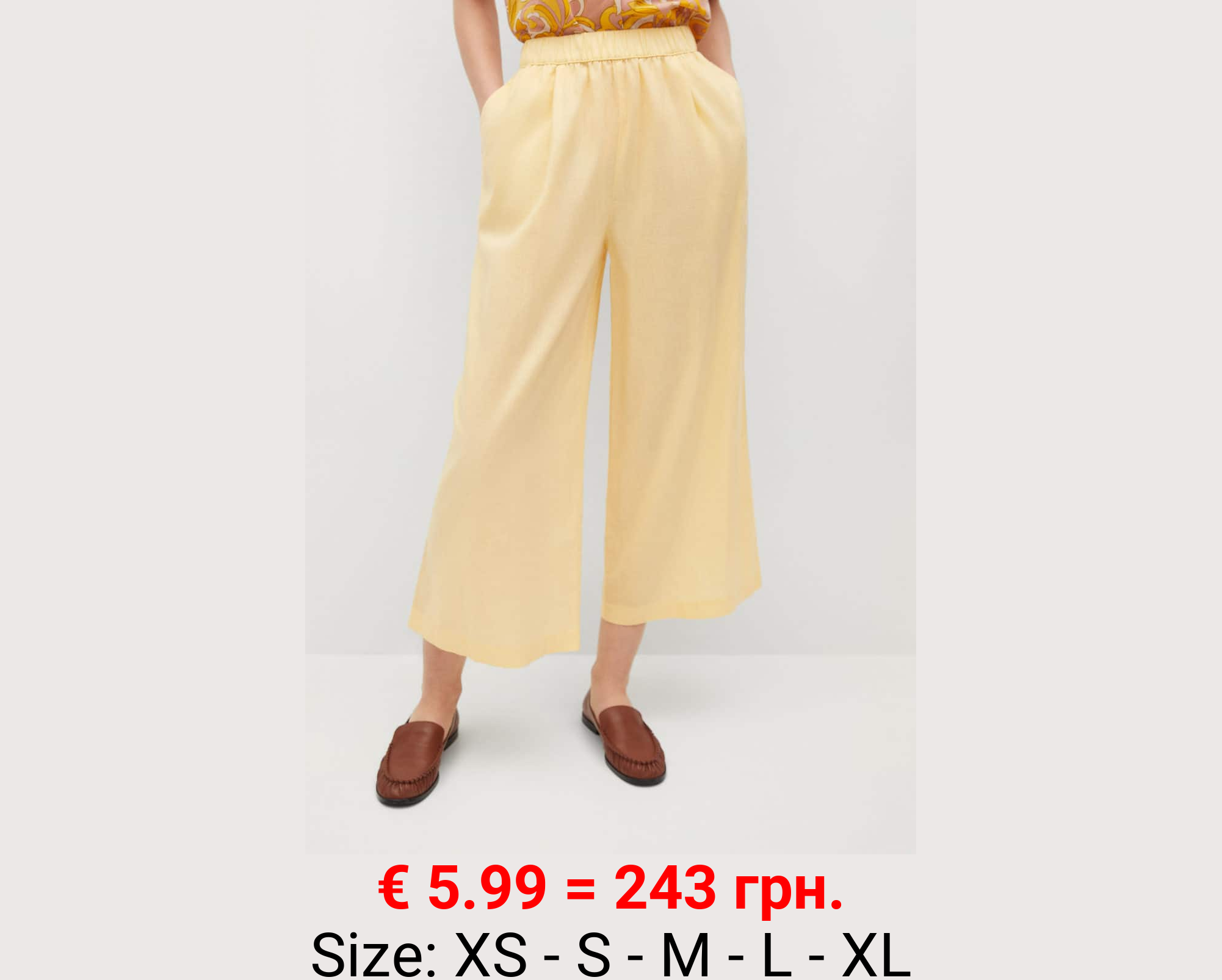 Pantalón culotte lino