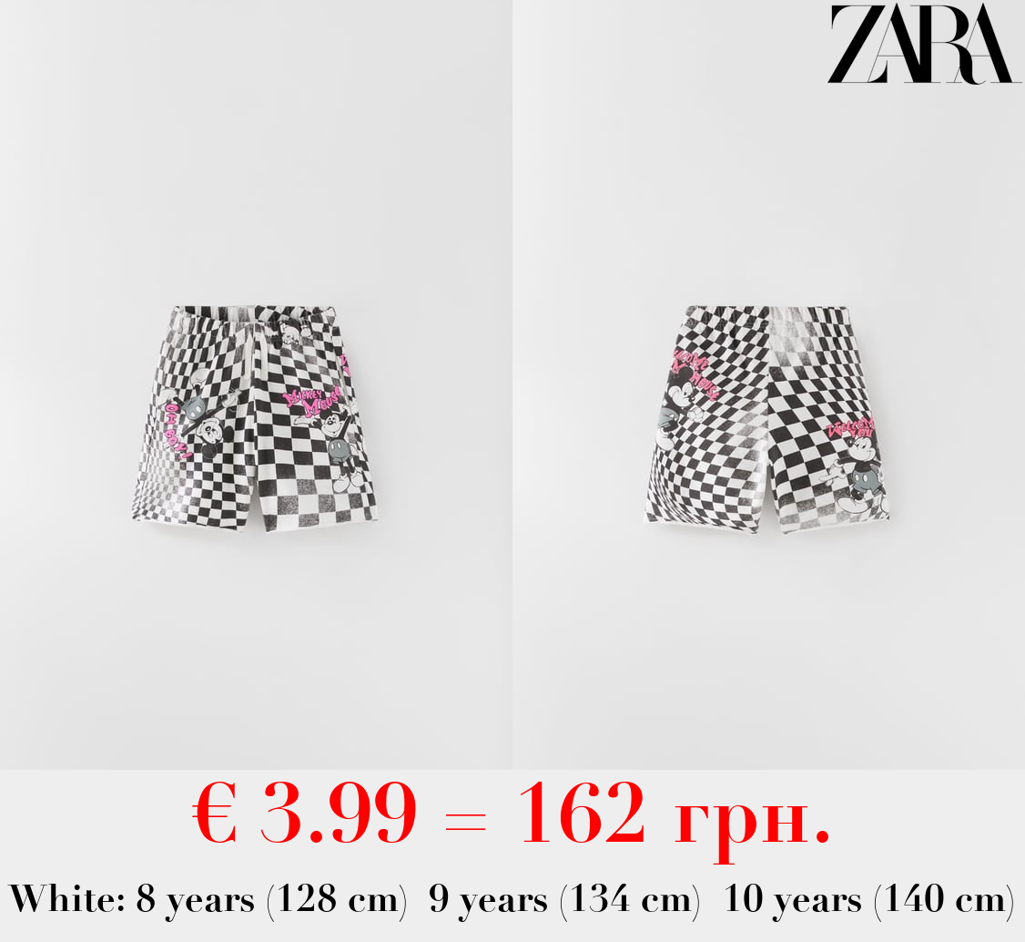 MICKEY MOUSE © DISNEY CHECK PRINT BERMUDA SHORTS