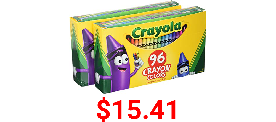 Crayola Crayons, Sharpener Included, 96 Colors (Pack of 2)