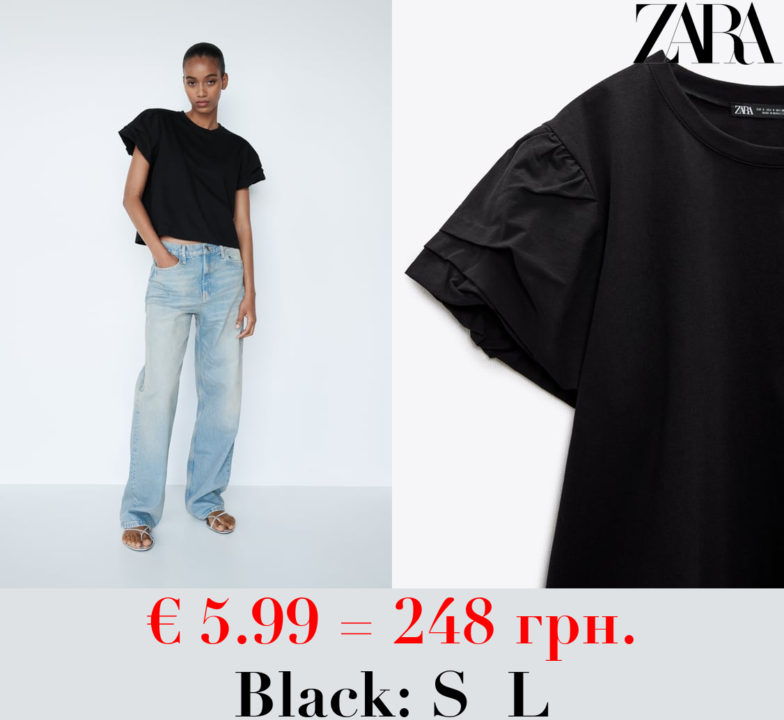 POPLIN SLEEVE T-SHIRT