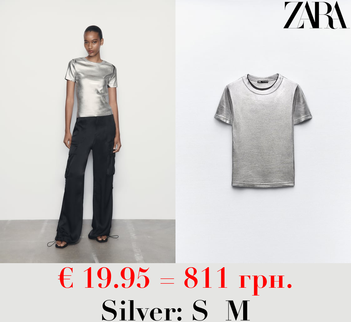 RIBBED METALLIC T-SHIRT