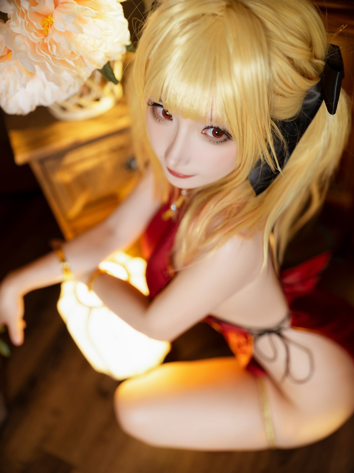 Cosplay 是三不是世w 佣兵金发旗袍 37