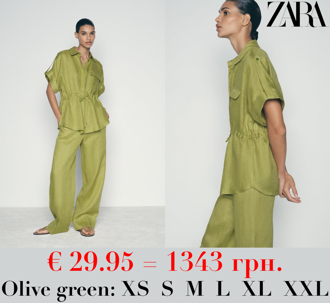 100% LINEN SAFARI PRINT SHIRT