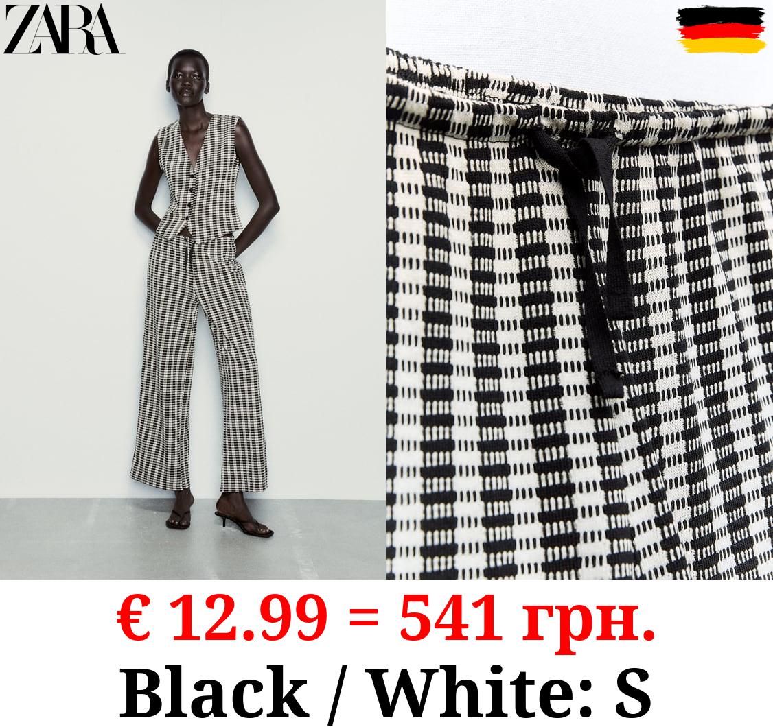 TEXTURED JACQUARD TROUSERS