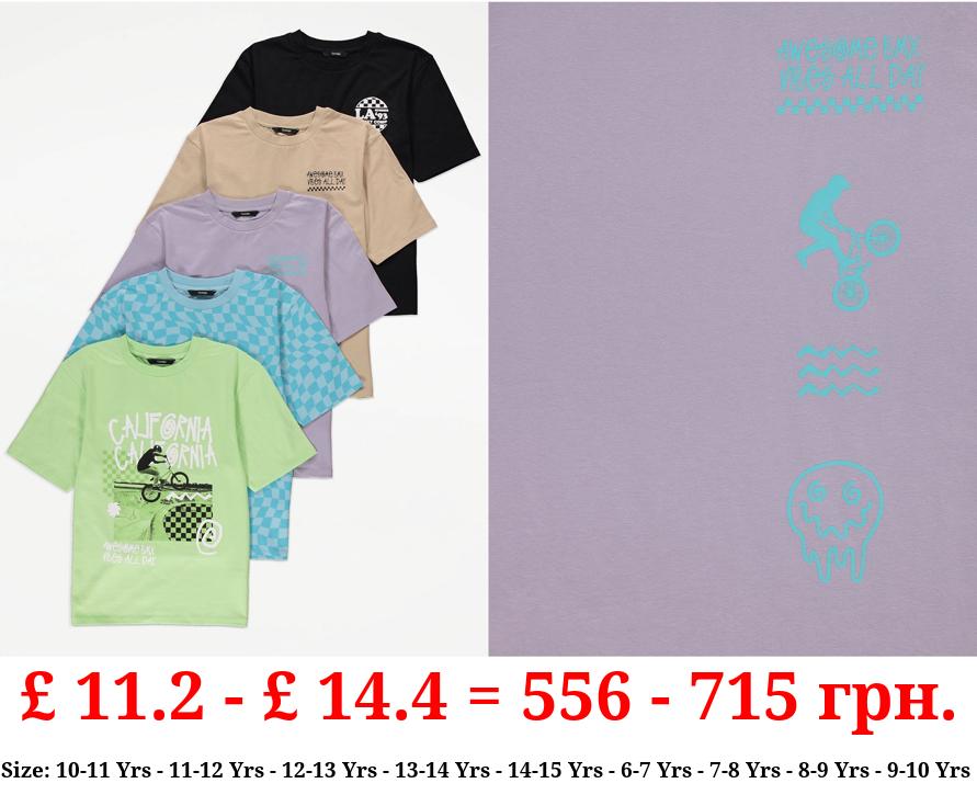 Skate Check Graphic T-Shirts 5 Pack