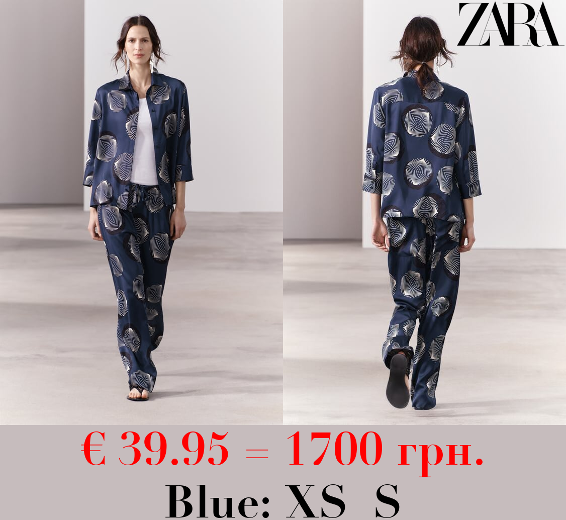 ZW COLLECTION PRINTED PYJAMA-STYLE TROUSERS