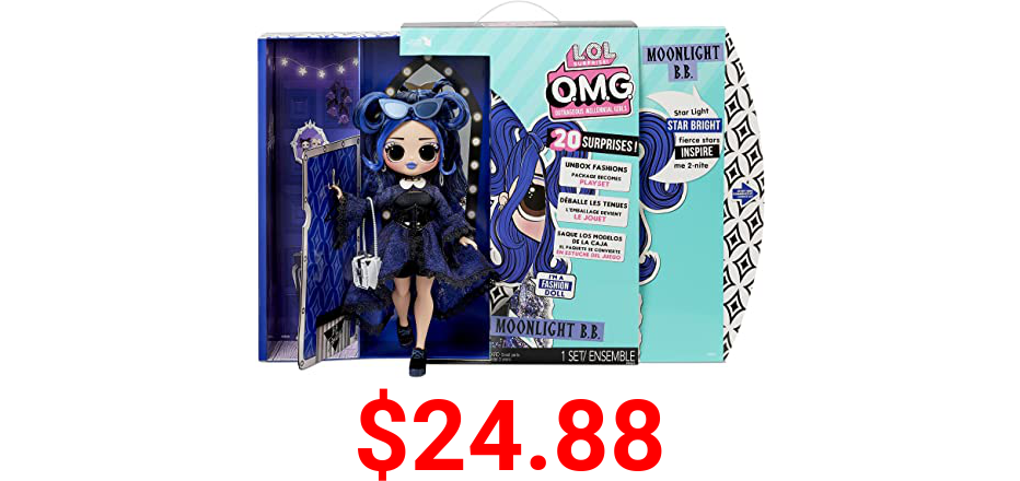 LOL Surprise OMG Moonlight B.B. Fashion Doll - Dress Up Doll Set with 20 Surprises for Girls and Kids 4+