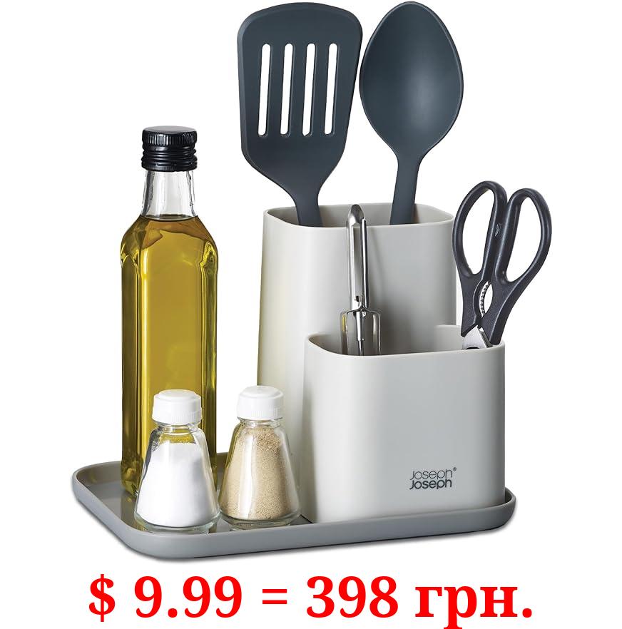 Joseph Joseph Duo Kitchen Counter Organizer, Kitchen and Storage Organisation for Gadgets, Utensils and Condiments, Grey