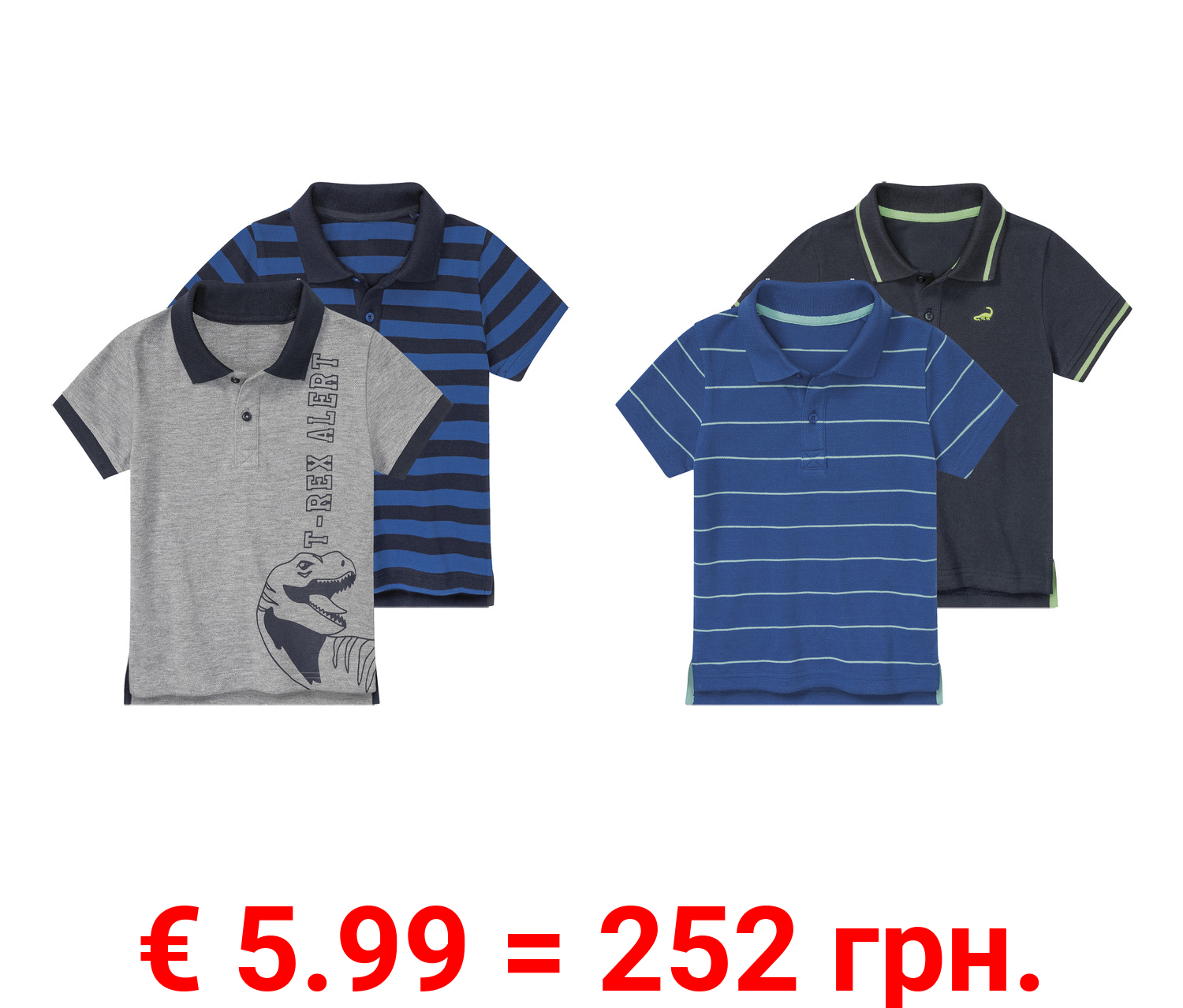 lupilu® Kleinkinder Jungen Poloshirts, 2 Stück, reine Baumwolle