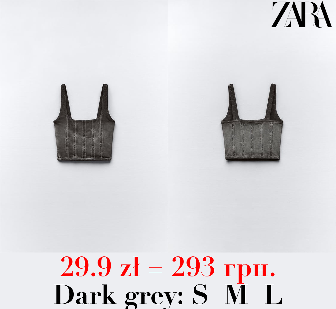 FADED-EFFECT BUSTIER TOP