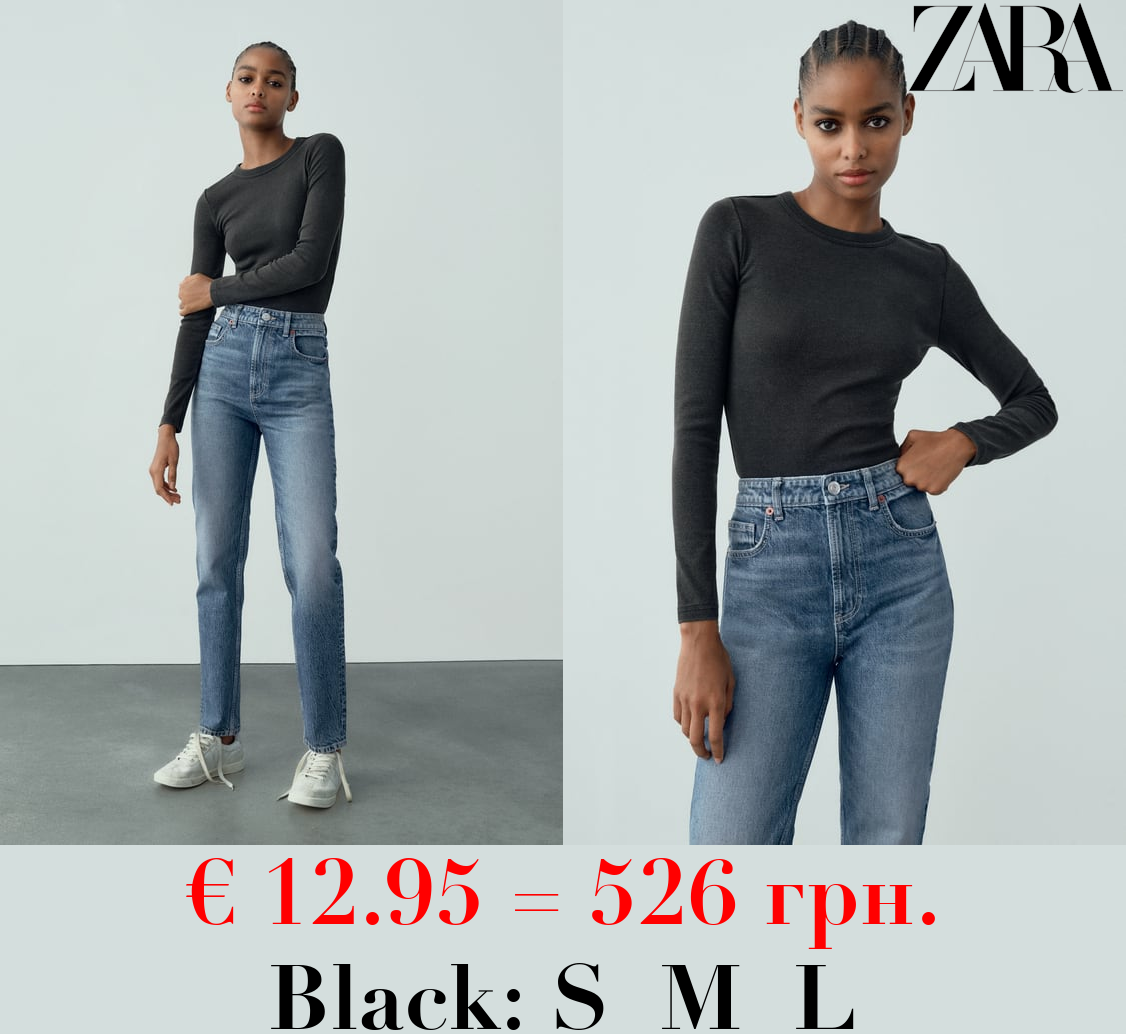 RIBBED LONG SLEEVE T-SHIRT