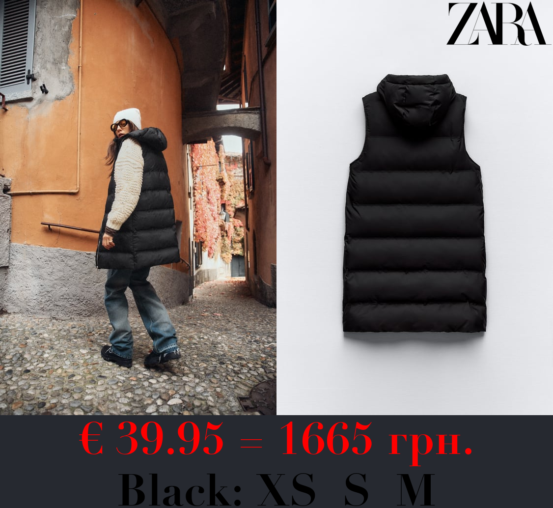 WATER-REPELLENT PUFFER GILET WITH WIND PROTECTION