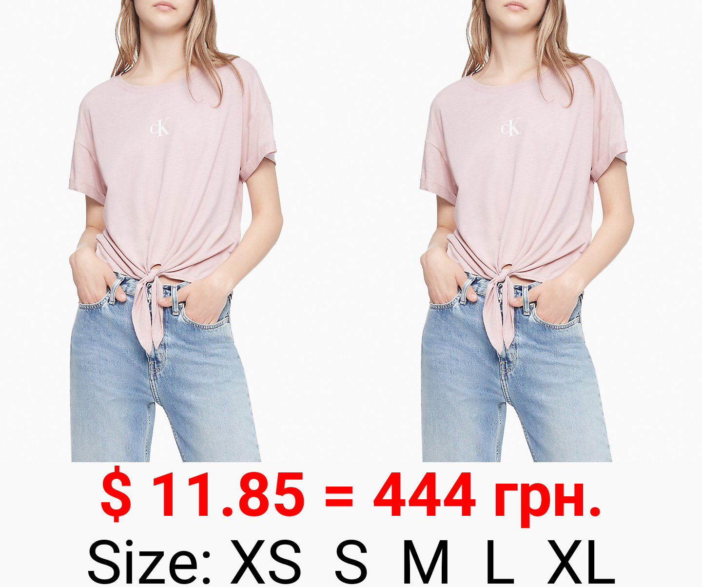 Monogram Logo Tie-Front T-Shirt