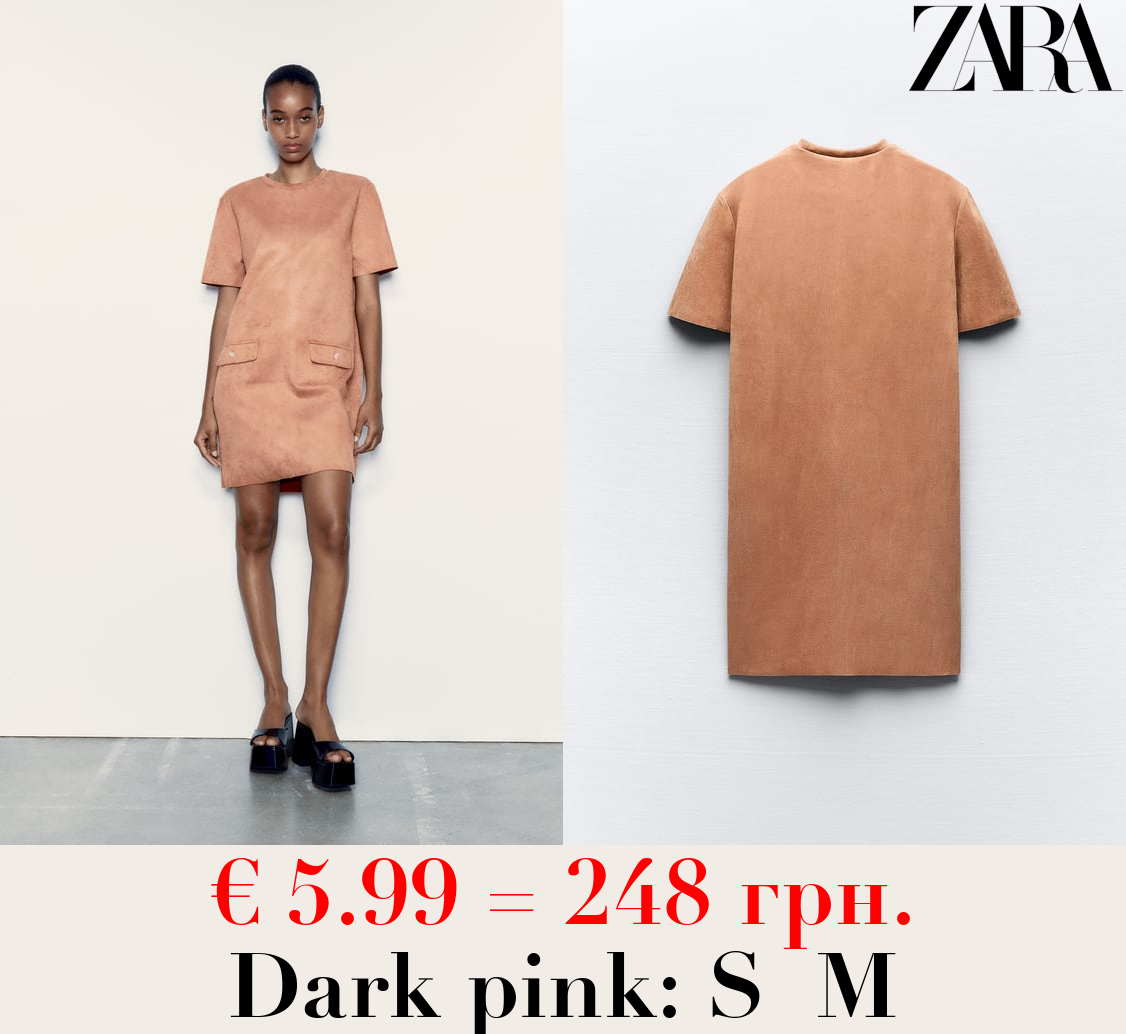 BASIC FAUX SUEDE DRESS