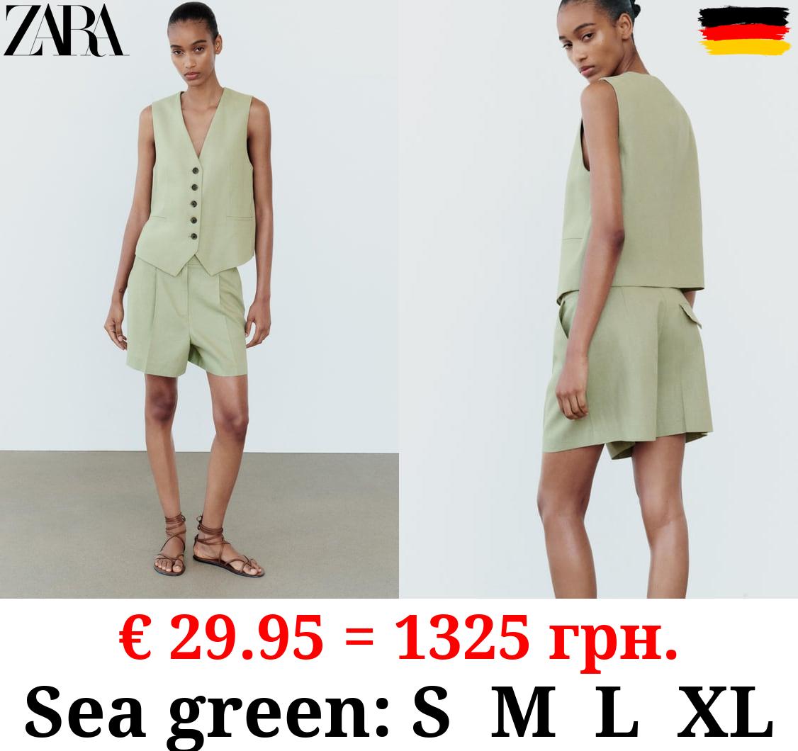 TAILORED LINEN BLEND WAISTCOAT