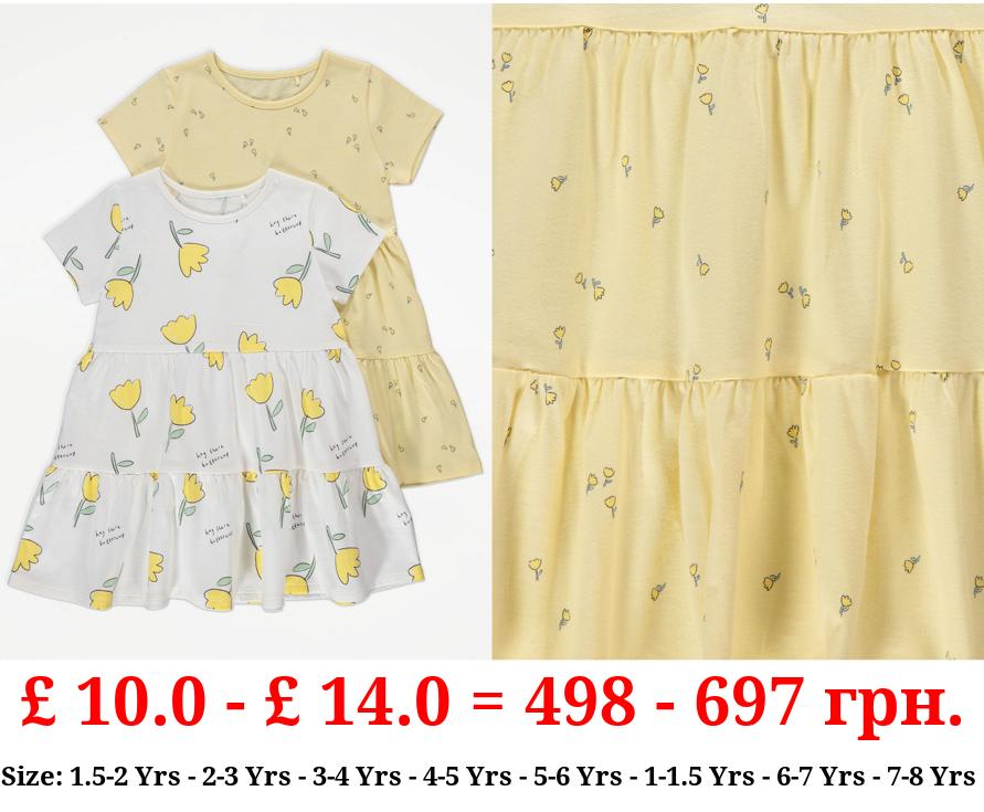 Yellow Buttercup Tiered Dresses 2 Pack