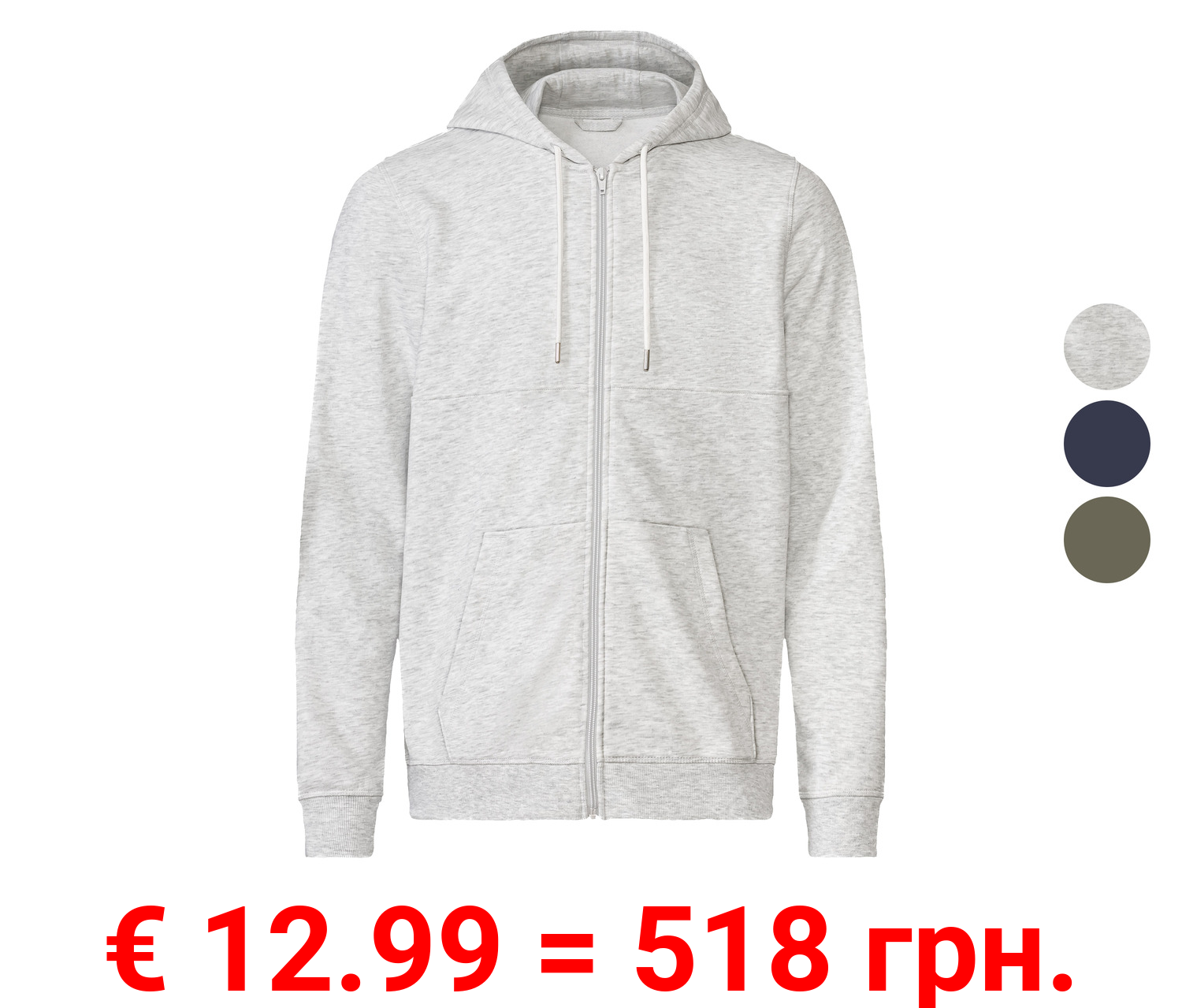 LIVERGY® Herren Sweatjacke mit Kapuze