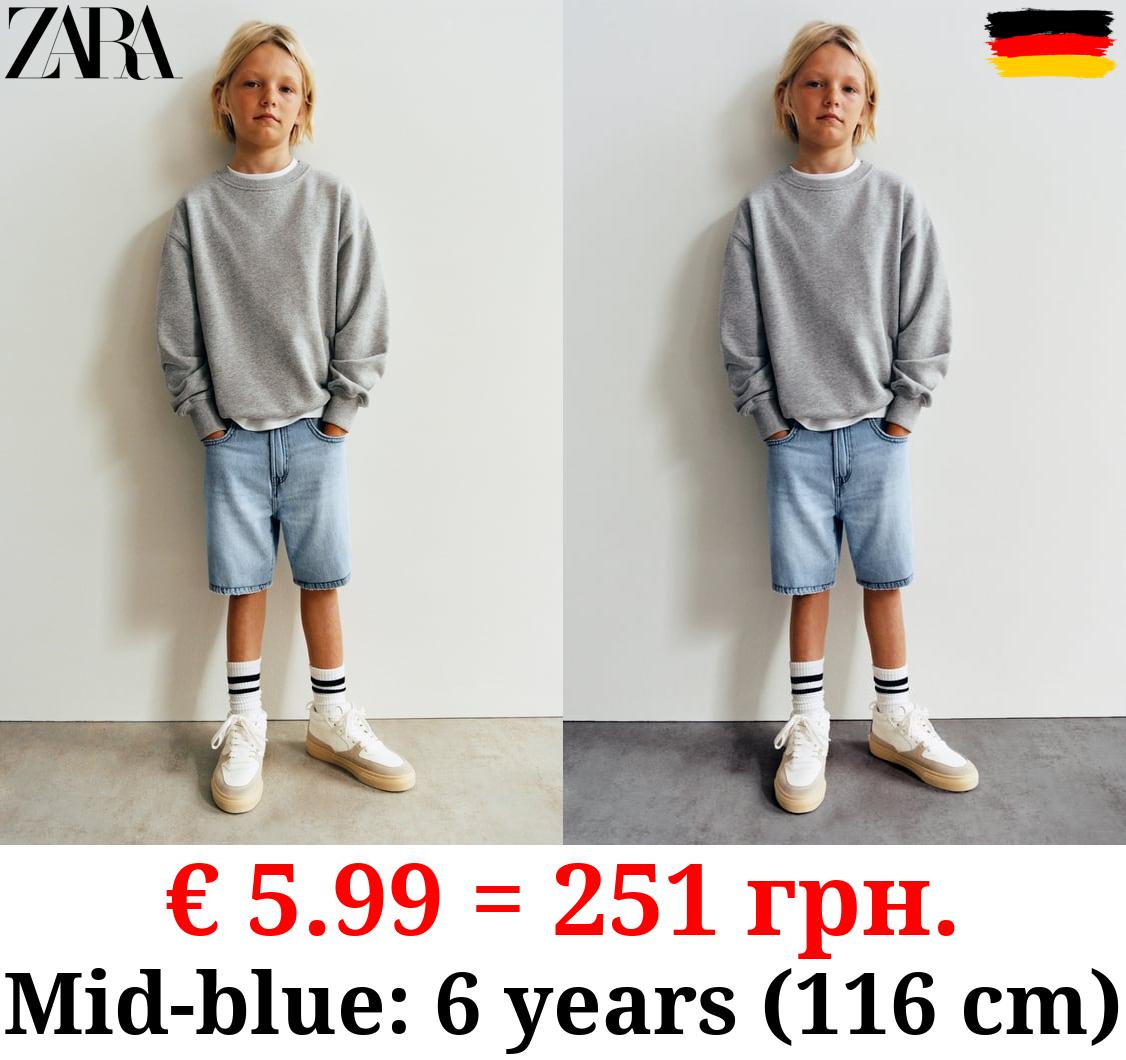 STRAIGHT FIT DENIM BERMUDA SHORTS