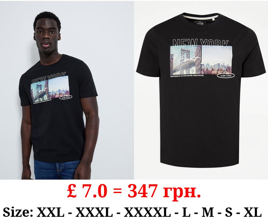 Black New York East River Photo T-Shirt