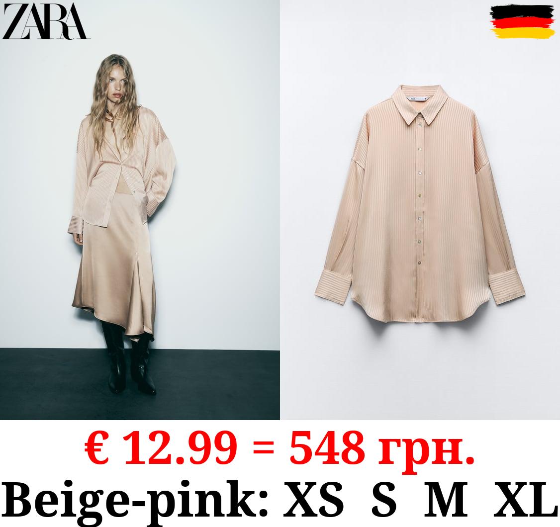 TEXTURED SHIRT WITH SATIN STRIPES