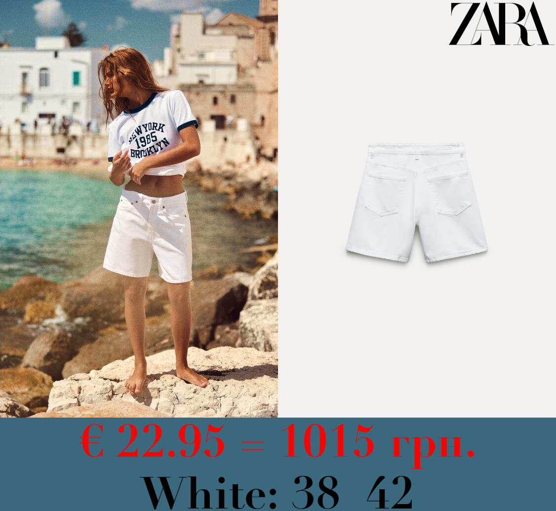 TRF MID-RISE DENIM BERMUDA SHORTS