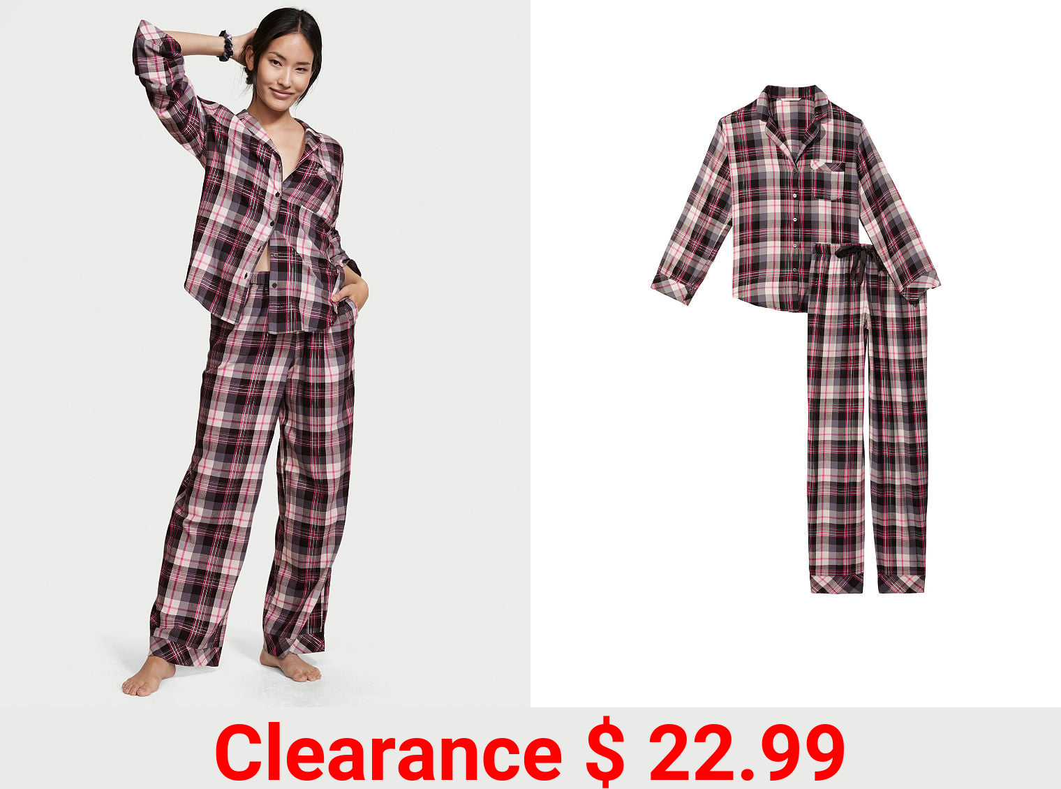 Flannel Long Pajama Set