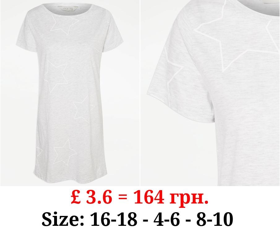 Grey Star Print Nightdress