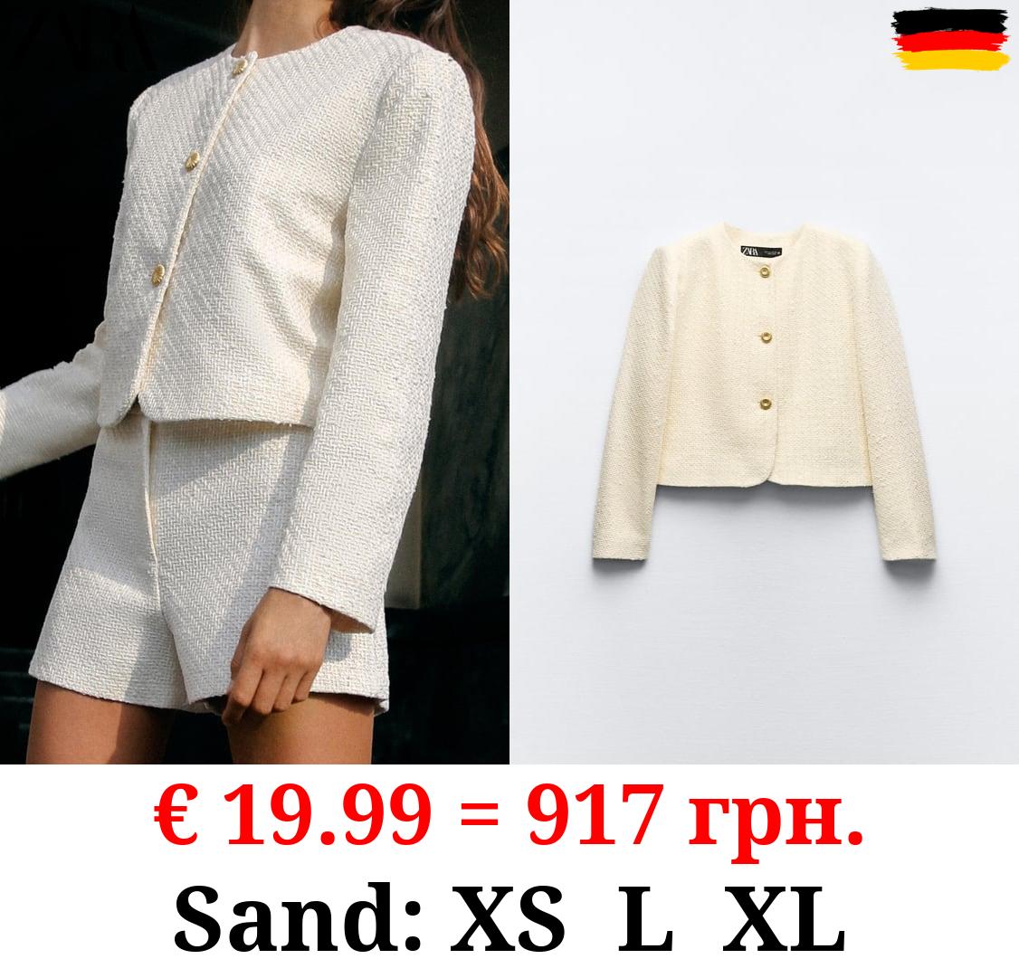 ROUND NECK TEXTURED BLAZER