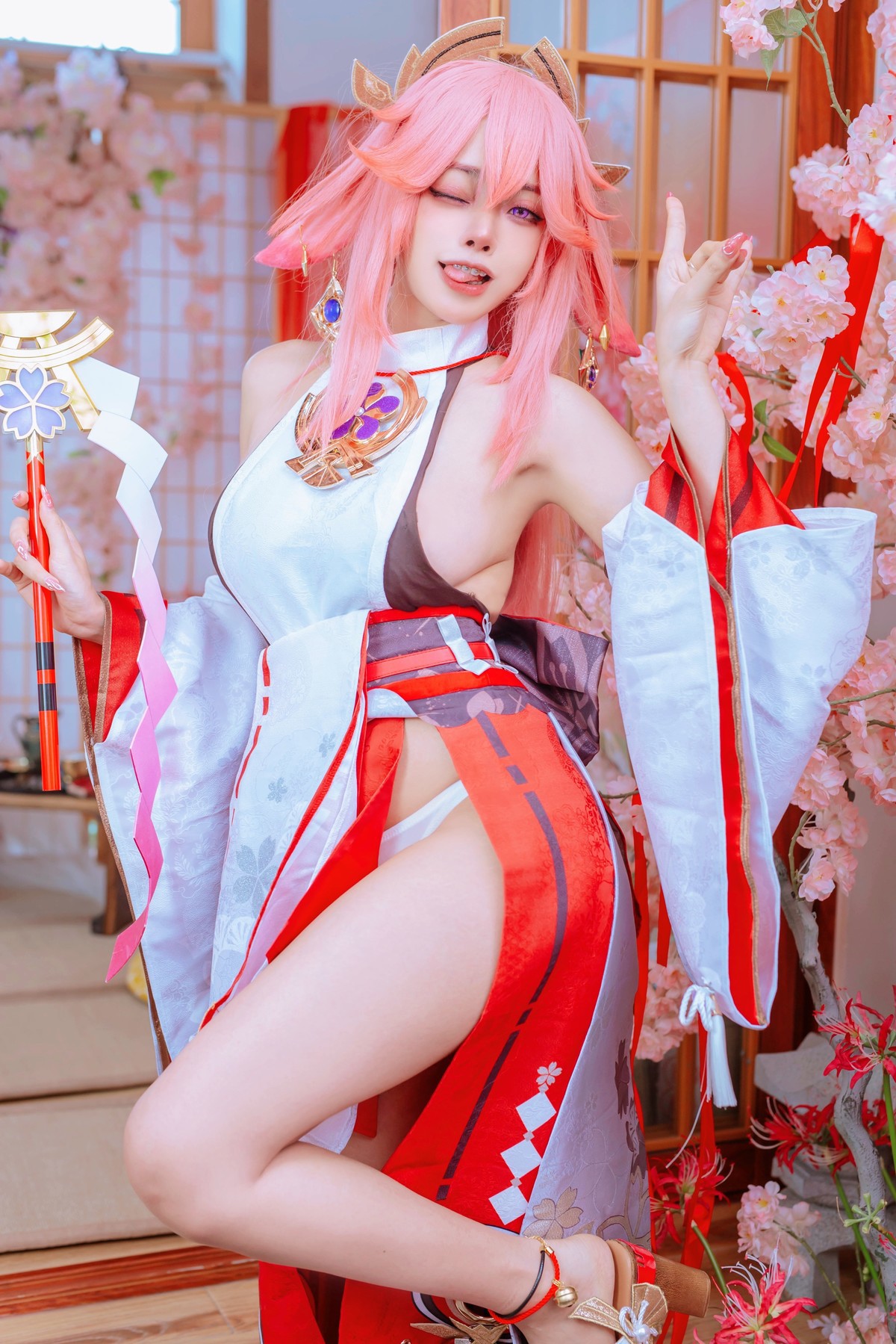Cosplay 日本性感萝莉Byoru 八重神子 雷電将軍 Set.01 7