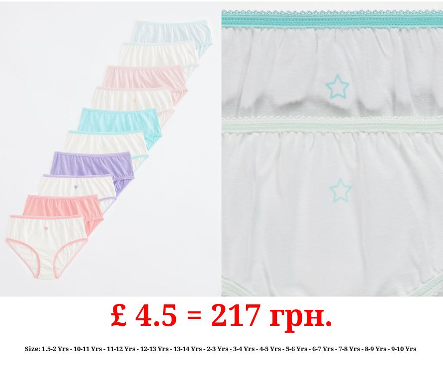 Coloured Edge Full Briefs 10 Pack