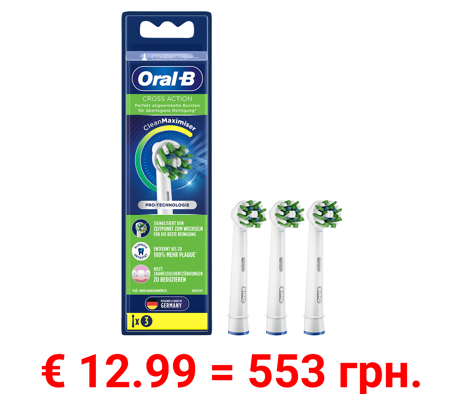 Oral-B CrossAction Aufsteckbürsten, 3 Stück