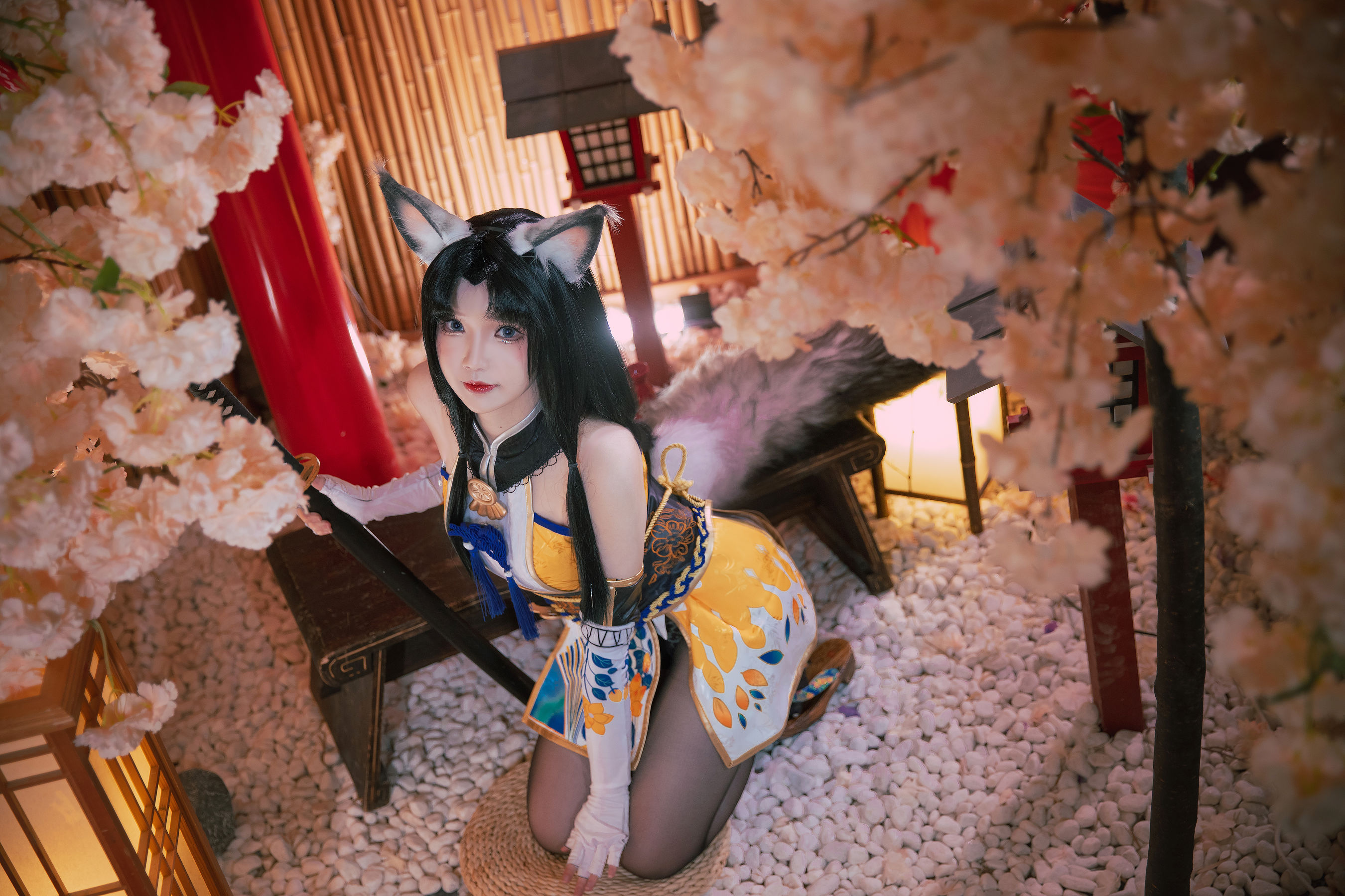 [福利COS]_动漫博主雪晴Astra_-_永劫无间_黑丝胡桃-写真图集共24P 5