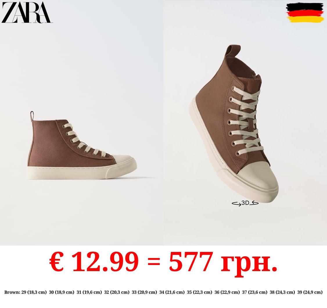 COTTON HIGH-TOP SNEAKERS