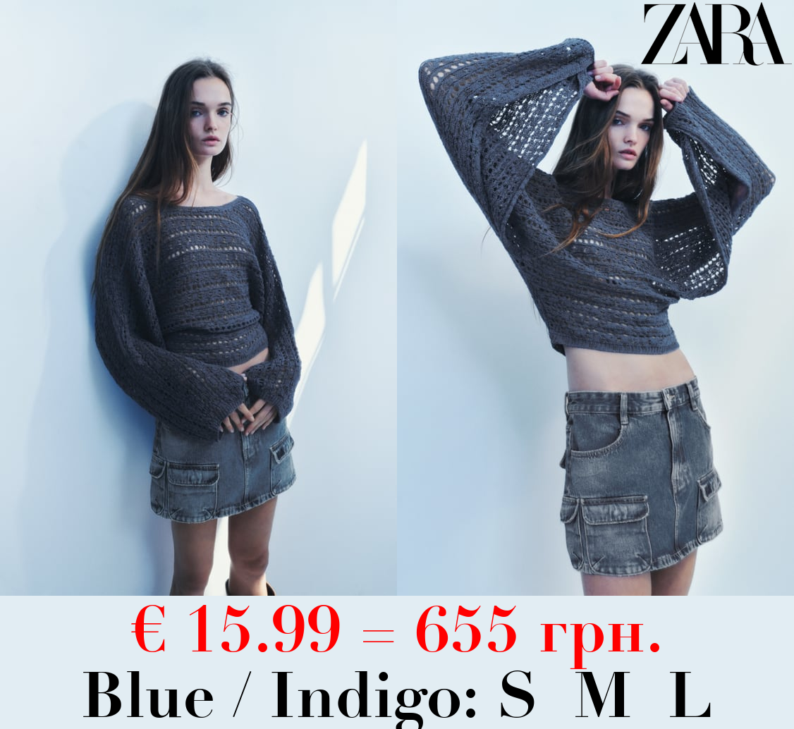 KNIT TOP WITH CAPE SLEEVES