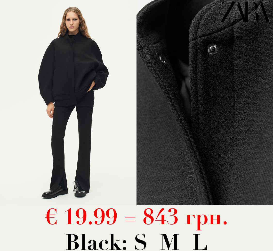 ZW COLLECTION WOOL BLEND BOMBER JACKET